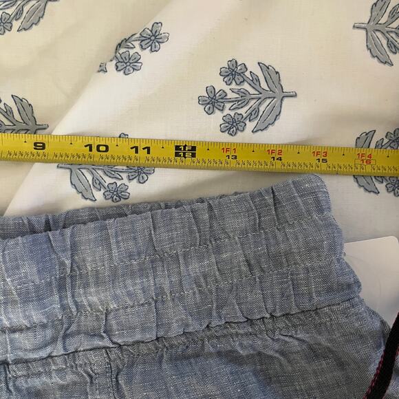 Athleta Cabo Linen Pull On Drawstring Shorts Chambray Women 10 - Picture 7 of 7